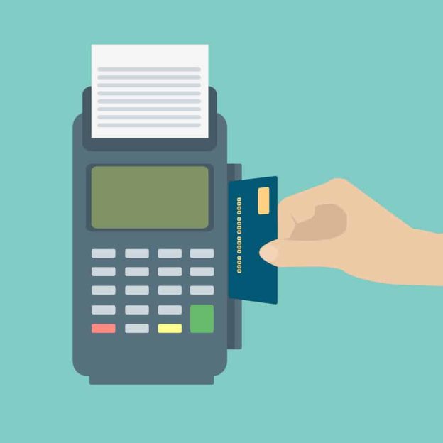 Hand Inserting Credit Card To A Pos Terminal Payment Terminal Flat Design Vector 64931018