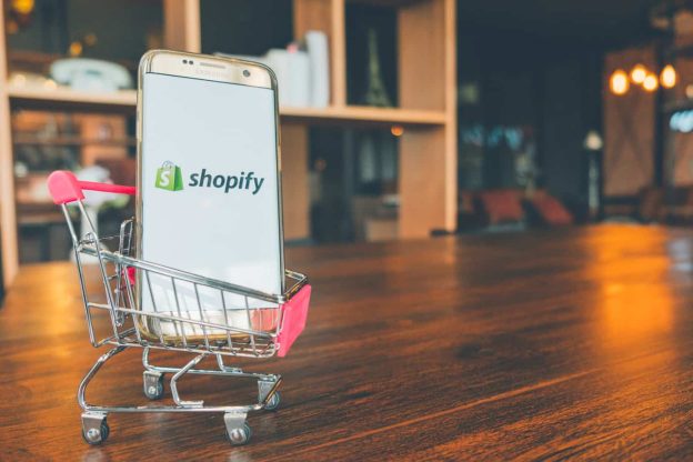 chiang mai thailand july 7 2018 mobile phone using shopify ap 121690756