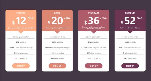 pricing table template for web design and business 95485487