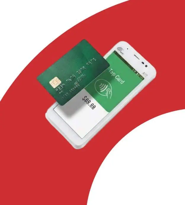 Contactless payment with mobile device and credit card for Host Merchant Services.