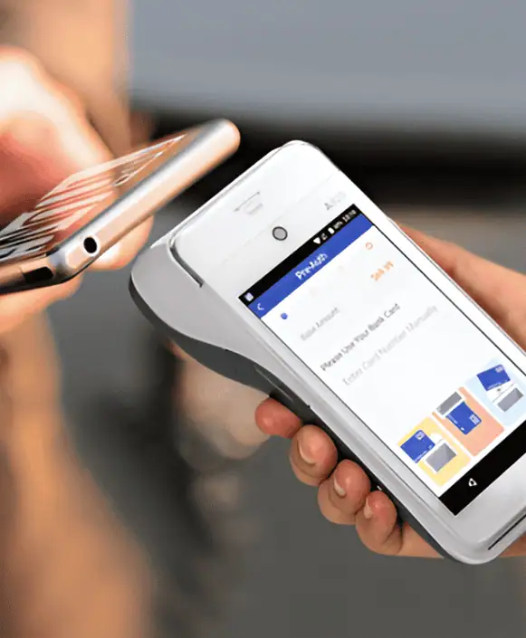 Contactless payment terminal by Host Merchant Services for secure transactions.