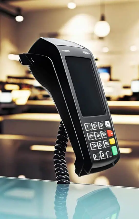 Contactless payment device for Host Merchant Services transactions.