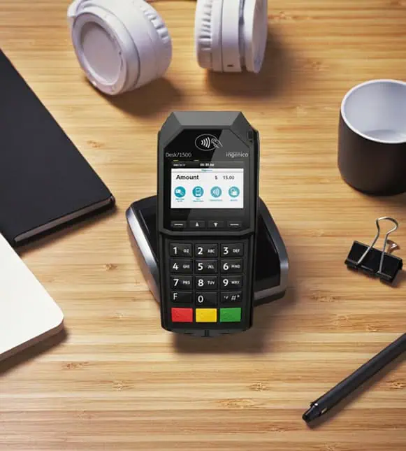 Mobile payment terminal for secure transactions at Host Merchant Services.