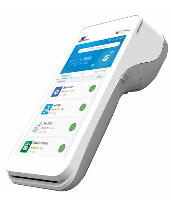 Mobile payment terminal for Host Merchant Services, secure credit card processing.