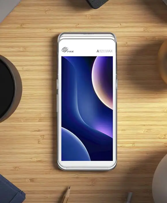 Modern smartphone on wooden desk, showcasing mobile payment solutions offered by Host Merchant Services.